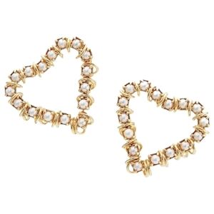 Moutton colleT Bisous Heart Shaped Earrings, Gold, NWT